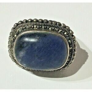 LAPIS LAZULI RING IN STERLING SILVER SIZE 5.75 SKY